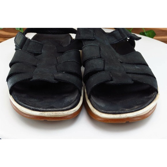 Easy Spirit Sz 8 M Black Gladiator Leather Women Sandals - Picture 2 of 7